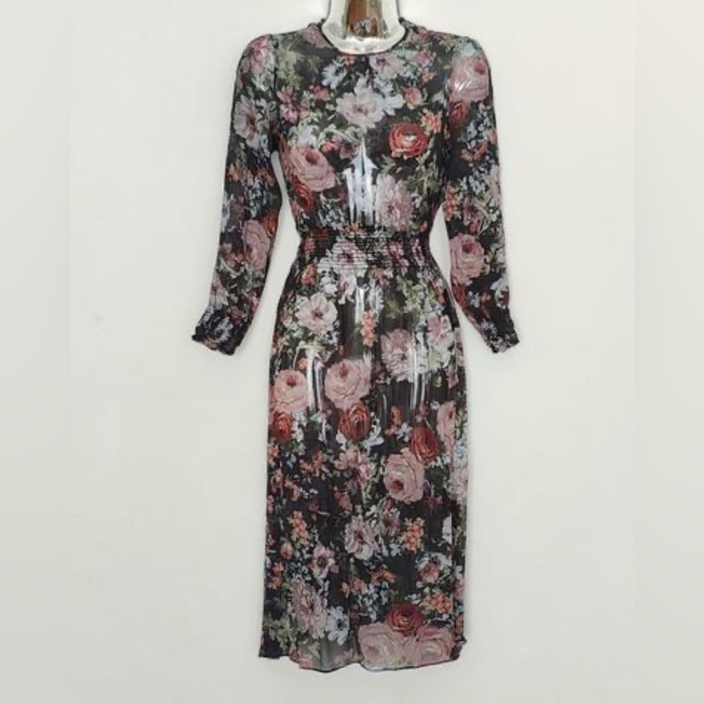 Fall floral Zara midi dress
